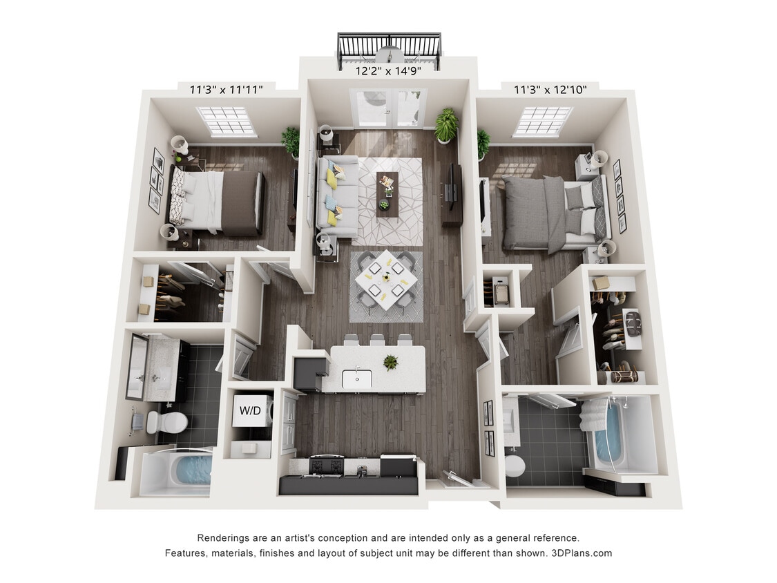 Floor Plan - 2x2 1047