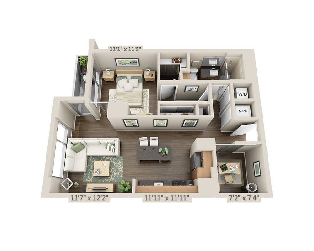 Floor Plan - One Bedroom A1ND