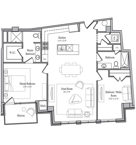 Two Bedroom – Plan 10 - Phase I-Floor Plan #401
