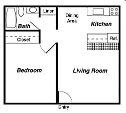 1BR/1BA - One Bedroom Furnished