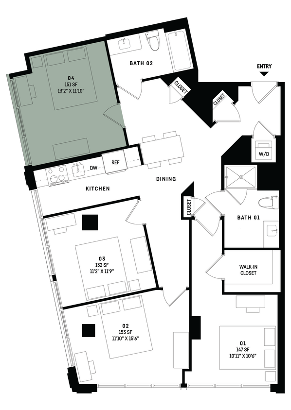 Floor Plan - Co-Living D4-Bedroom 4