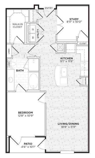Agave - A6 - 1 Beds - 1 Baths - 955 Sq. ft. - A6