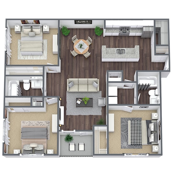 Floor Plan - 3 Bed - 2 Bath