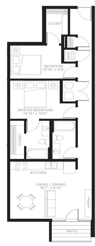 Floor Plan - 2BR-C1