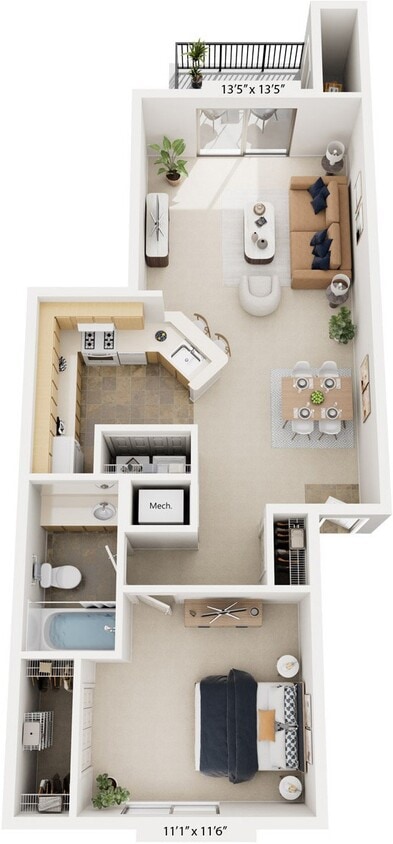 Floor Plan - One Bedroom