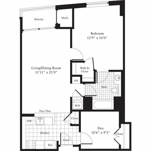 Floor Plan - 1 Bedroom L
