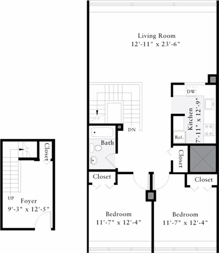 Floor Plan - The Lofts 2 Bedrooms Z