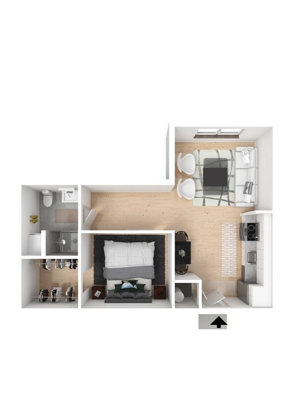 Studio-B3 - Jr. 1 Bedroom-B3
