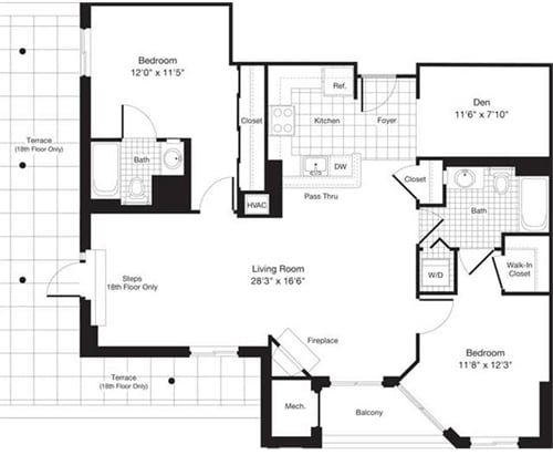Floor Plan - 2 Bedrooms P
