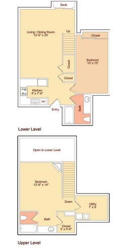 Plan D - Two bedroom two bath town home