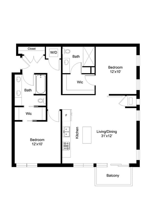 Floor Plan - 2A 1800 Lake
