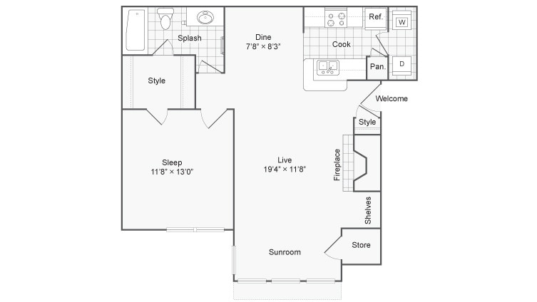 One Bedroom 780 - Topaz