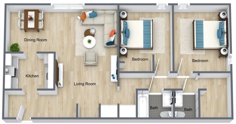 Floor Plan - One Bedroom, One Bathroom