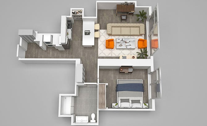 Floor Plan - One Bedroom 01