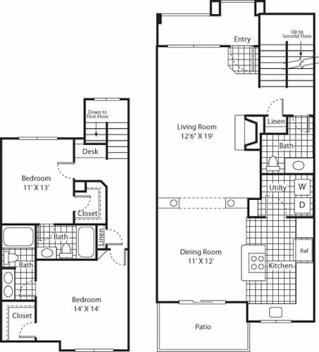 Floor Plan - Two Bed B-5 - Phase I