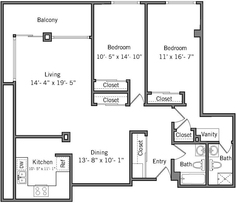 Floor Plan - 2J