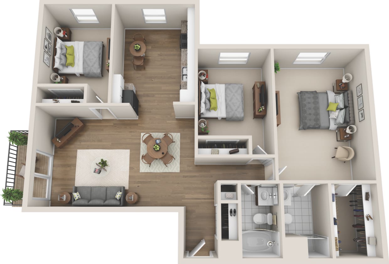 Floor Plan - 3 Bed 2 Bath Alpine Remodel