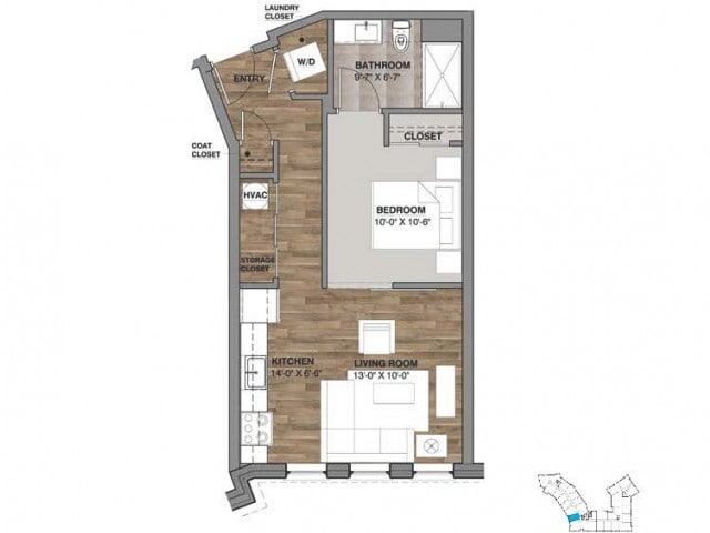 One Bedroom - Unit O - O