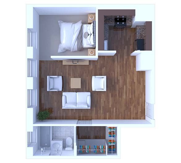 Floor Plan - 1 Bedroom Floor Plan A4