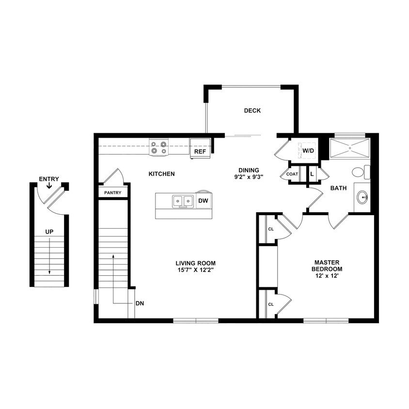Floor Plan - 1X1 Carriage