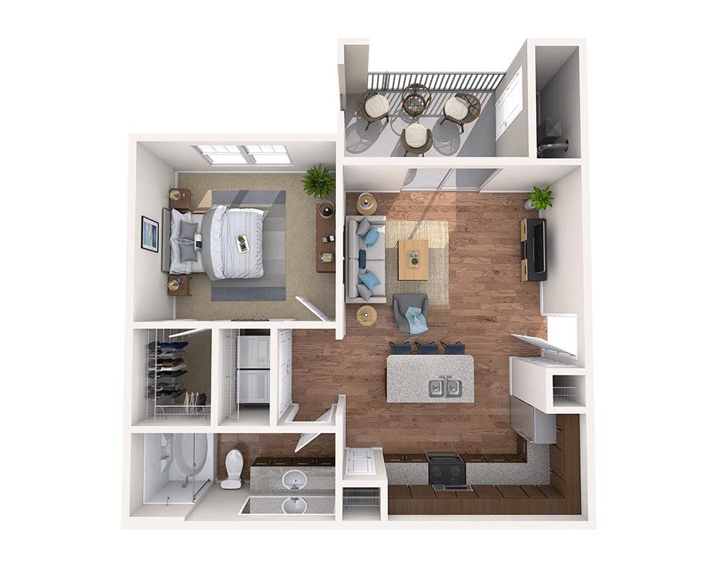 Floor Plan - One Bedroom A1A-MMR