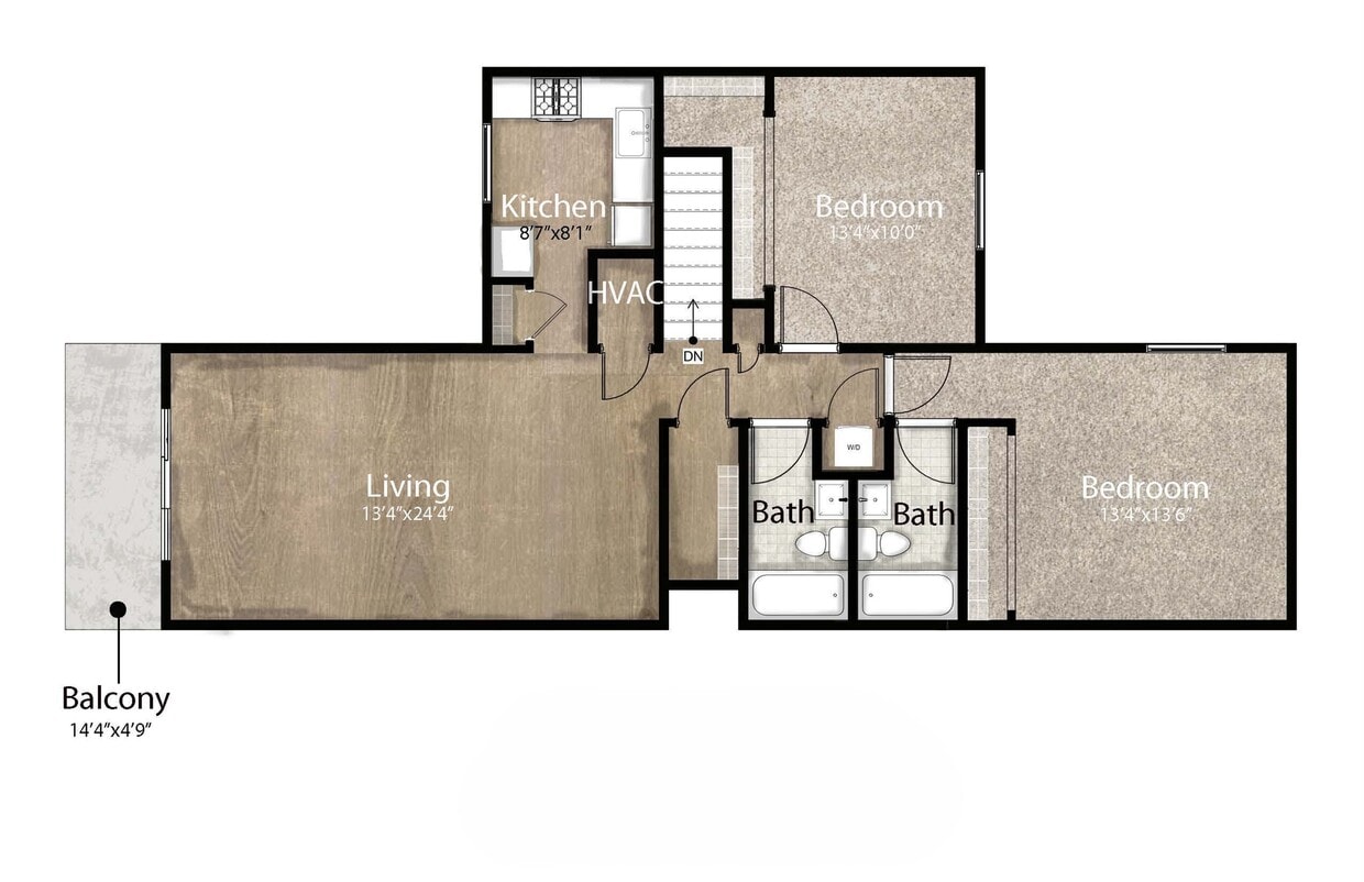 NC - 2 BR, 2 Bath - 2 Bedroom/2 Bath