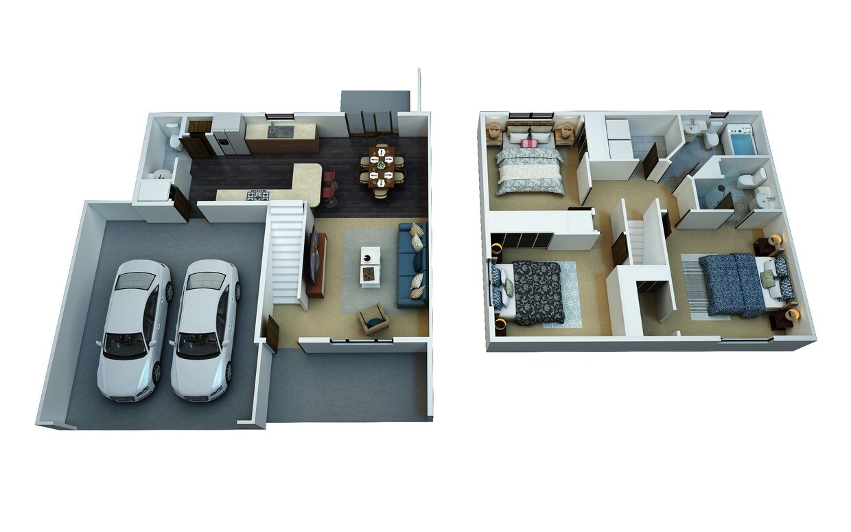 Floor Plan - Townhome Style 3 Bedrooms 2.5 Bathrooms