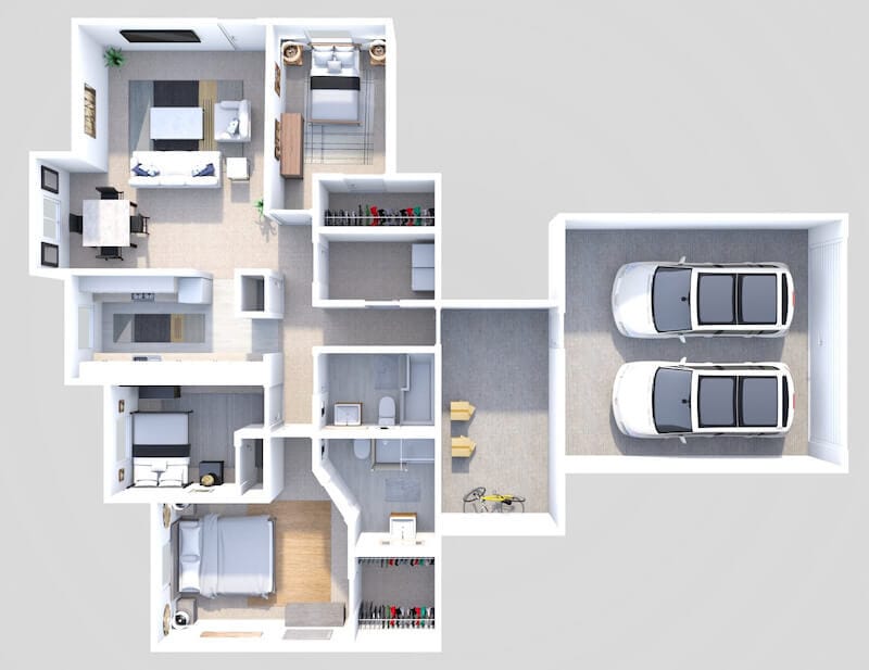 Floor Plan - Phase II - 3 Bed 2 Bath
