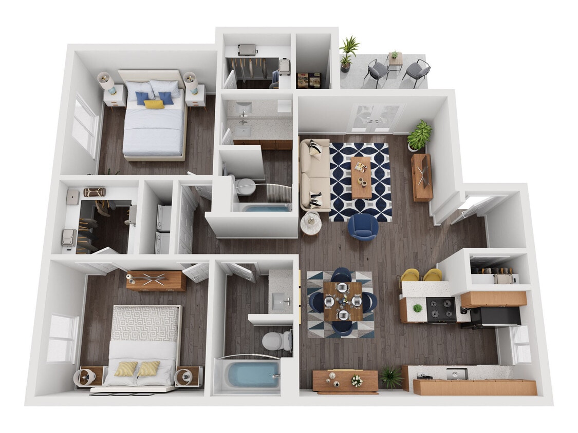 Floor Plan - 2x2B Reno
