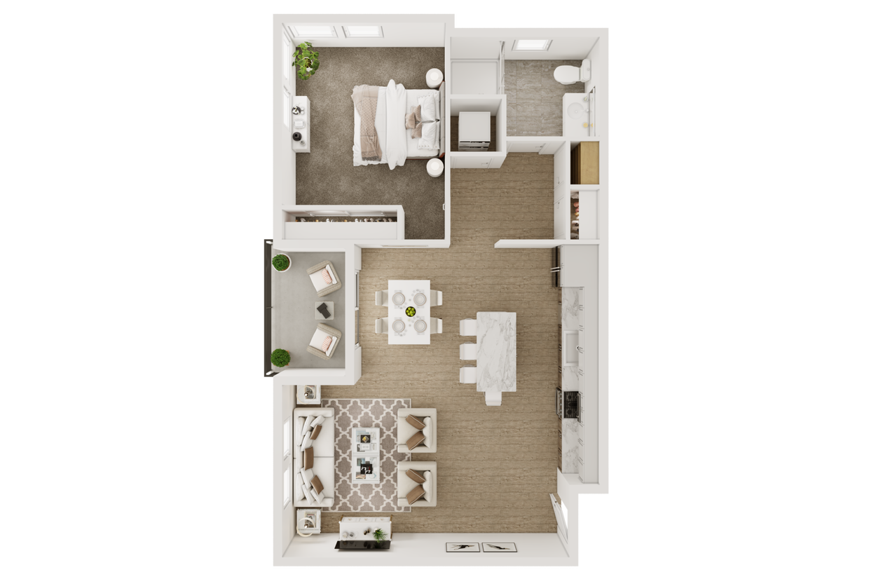 Floor Plan - 1BD, 1BTH A3