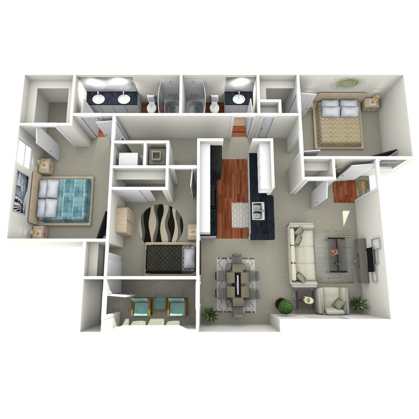 1208 - 3 Bedroom 2 Bathroom