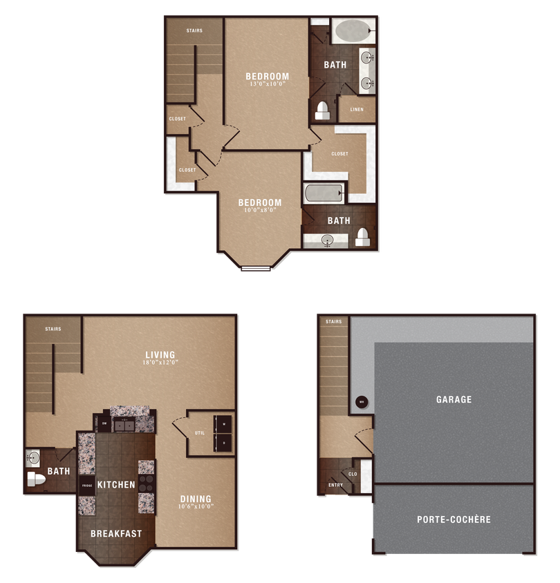 Floor Plan - B4 Townhome 2x2.5