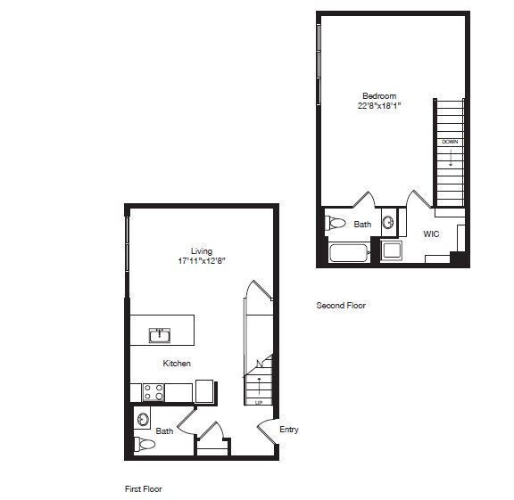 Floor Plan - AT02 | 1X1.5 Townhome