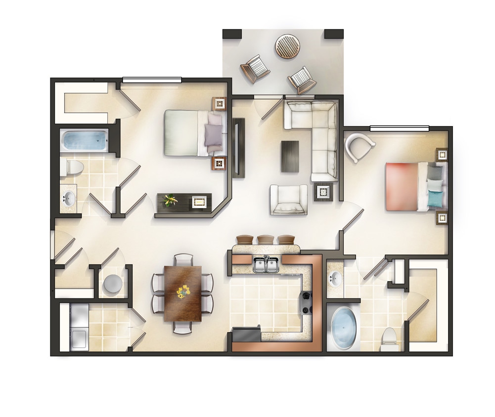 TWO BEDROOM OXFORD WITH BALCONY - The Oxford with Balcony