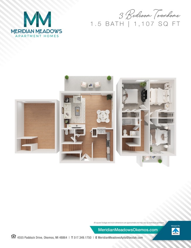 Floor Plan - 3 Bedroom Townhome
