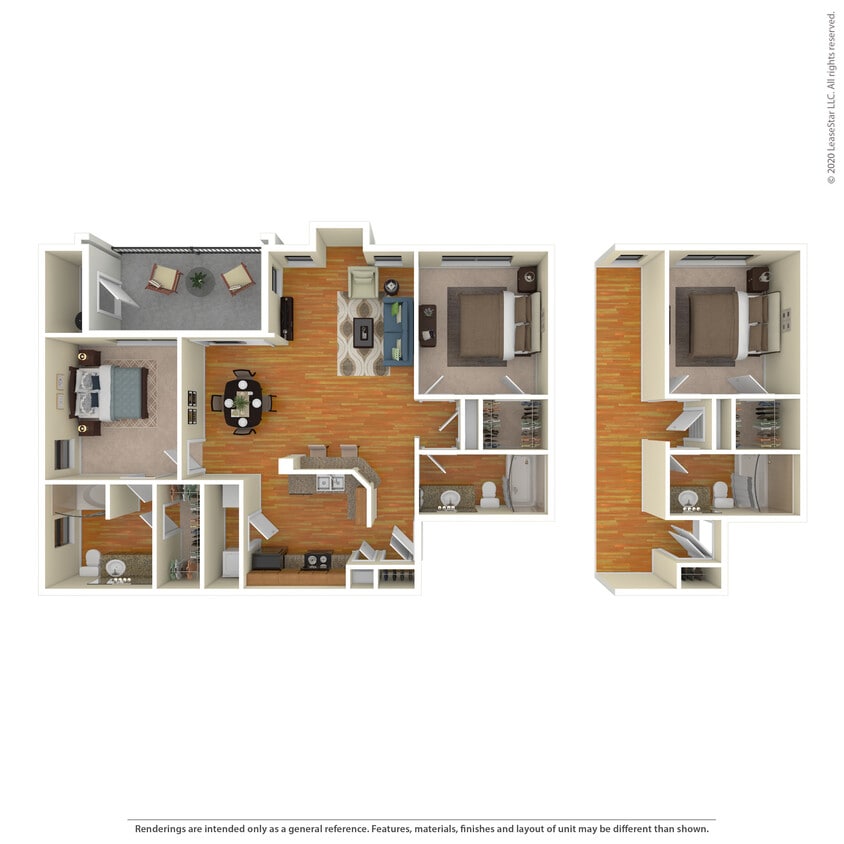 Floor Plan - 2 Bed 2 Bath 1214 SqFt (1089 Net)