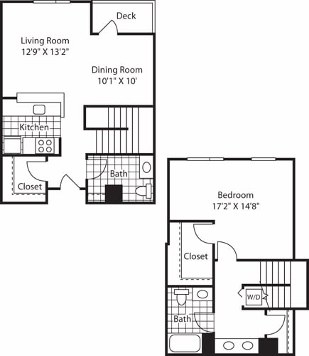 Floor Plan - 1 Bed NW Townhome