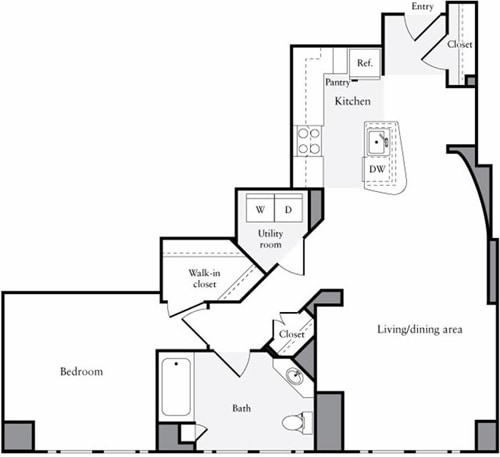Floor Plan - 1 Bedroom N