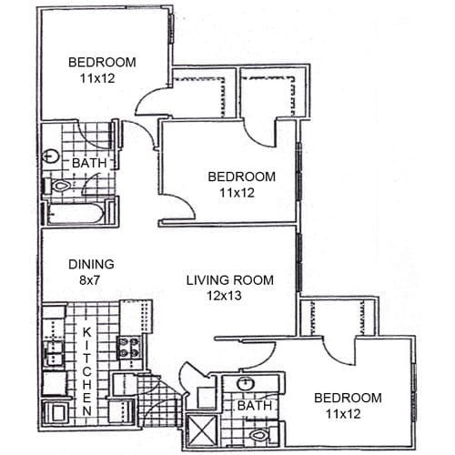 3BR/2BA - 3 Bedroom 2 Bath