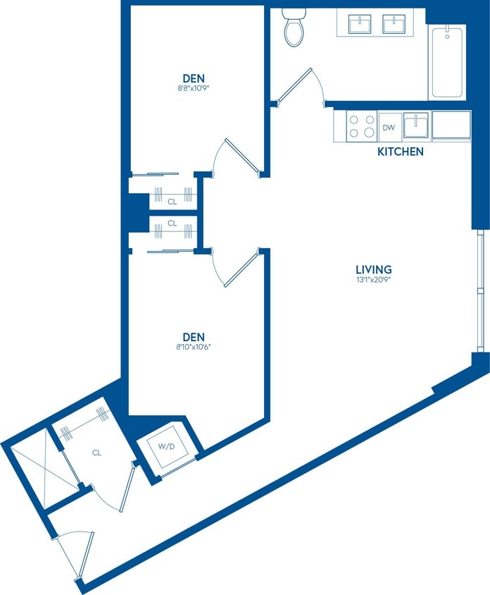 Floor Plan - Trio, 2 Bath