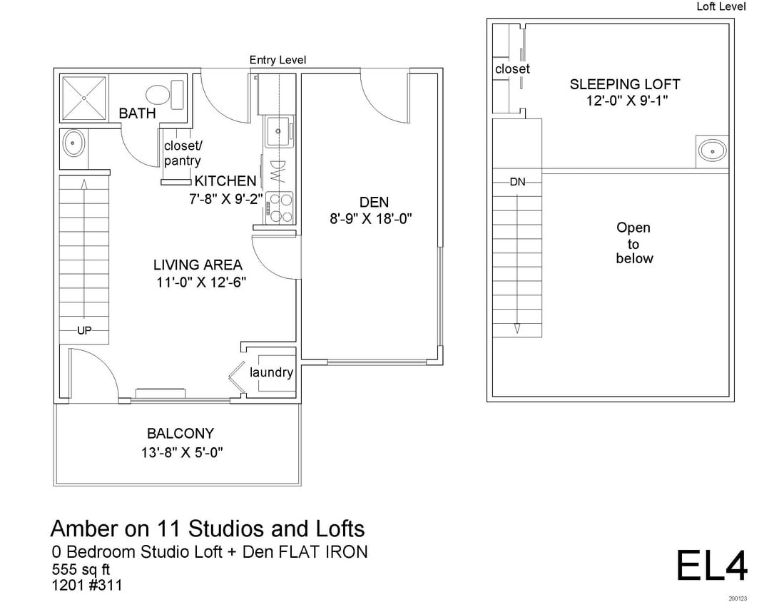 Floor Plan - Studio Loft + Den