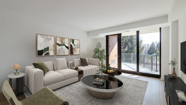 Living Room with Hard Surface Floor and Balcony - Water Park Towers