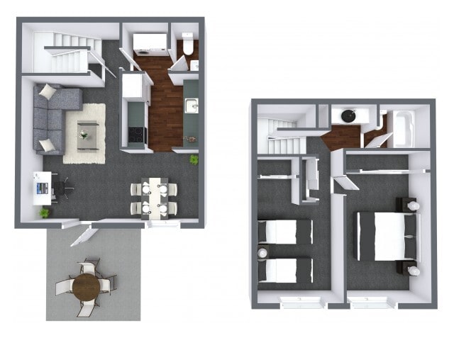 Floorplan - Two Bedroom Townhouse - B Plan