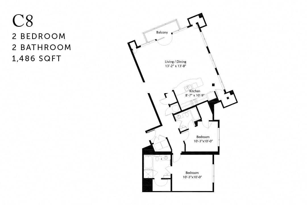 Floor Plan - C8 Two Bedroom Renovated