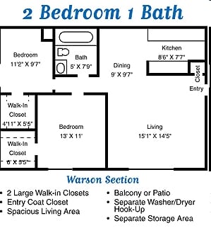 2BR/1BA - 2 Bed / 1 Bath