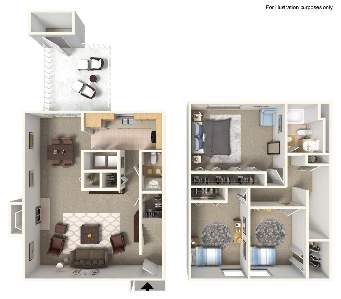 Floor Plan - Two Bedroom 1.5 Bath TH