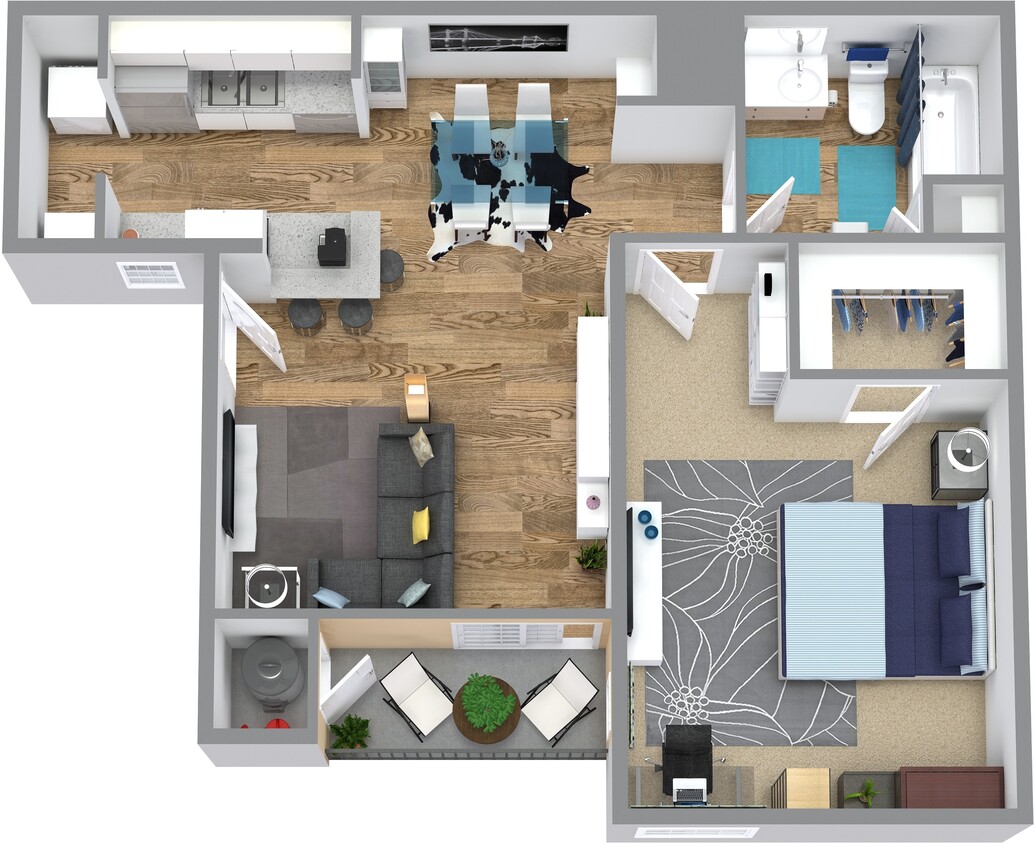 Floor Plan - One Bed One Bath B