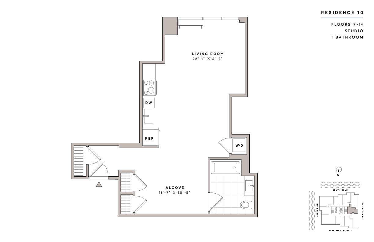 Floor Plan - Studio1 Bath-E14