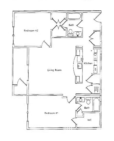 2BR/2BA - 2 Bedroom