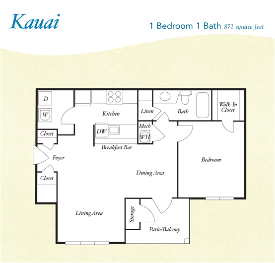 Kauai - OneBR.png - A6 - Kauai - One Bedroom, One Bathroom
